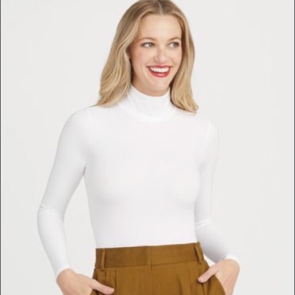 Spanx Long Sleeve Turtleneck Thong Bodysuit XS